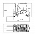 Чертеж Электропогрузчик Aurora Forklift MK30-Li, 3т, Li-ion