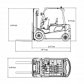 Чертеж Электропогрузчик Aurora Forklift MK15, 1.5т, Кислотный