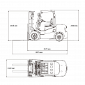 Чертеж Вилочный погрузчик Aurora Forklift CPCD25-M3HG3, 2,5т, дизельный