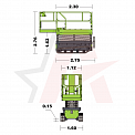Чертеж Ножничный гусеничный подъемник AURORA ZS1216C