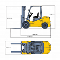 Чертеж Вилочный погрузчик Aurora Forklift CPCD20-WS1K2C, 2т, Дизельный