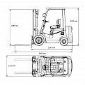 Чертеж Вилочный погрузчик Aurora Forklift CPCD15-WS5K2, 1,5т, Дизельный