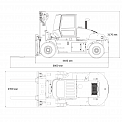 Чертеж Вилочный погрузчик Aurora Forklift CPCD120-CU1-06III, 12т, Дизельынй